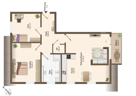 Wat_WE7 - Wohnung kaufen in Tengen - Lichtdurchflutete & Sonnenverwöhnte 3-Zimmer Dachgeschosswohnung
