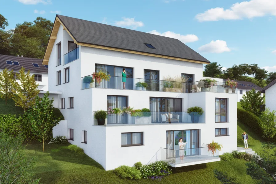   - Wohnung kaufen in Tuttlingen - 3,5-Zimmer Neubauwohnung in Tuttlingen. Barrierefrei, Balkon 44m²