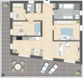 Haus_1_Whg_5 - Wohnung mieten in Emmingen-Liptingen - Penthouse Wohnung mit großzügiger Terrasse!