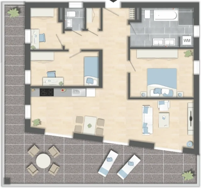 Haus_1_Whg_5 - Wohnung mieten in Emmingen-Liptingen - Penthouse Wohnung mit großzügiger Terrasse!
