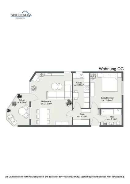 Wohnung OG - 2D Grundriss