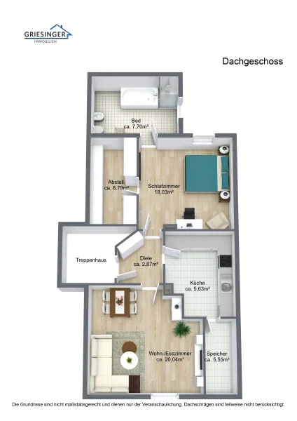 Dachgeschoss - 3D Grundriss