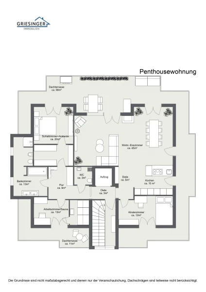 Penthousewohnung - 2D Grudriss