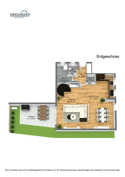 W3 - Erdgeschoss - 3D Grundriss