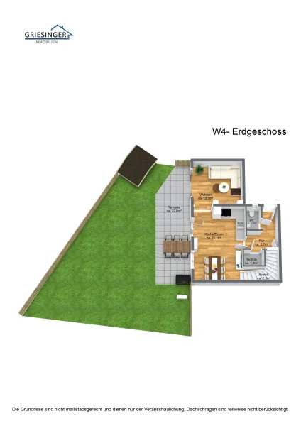 W4- Erdgeschoss - 3D Grundriss