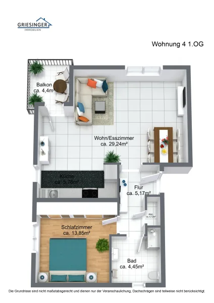 Wohnung 4 1.OG - 3D Grundriss