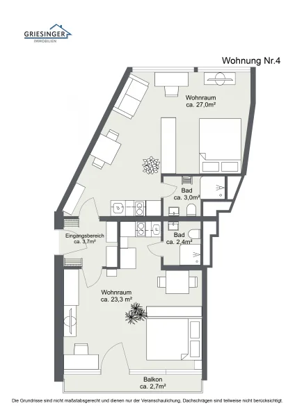 Wohnung Nr.4 - 2D Grundriss