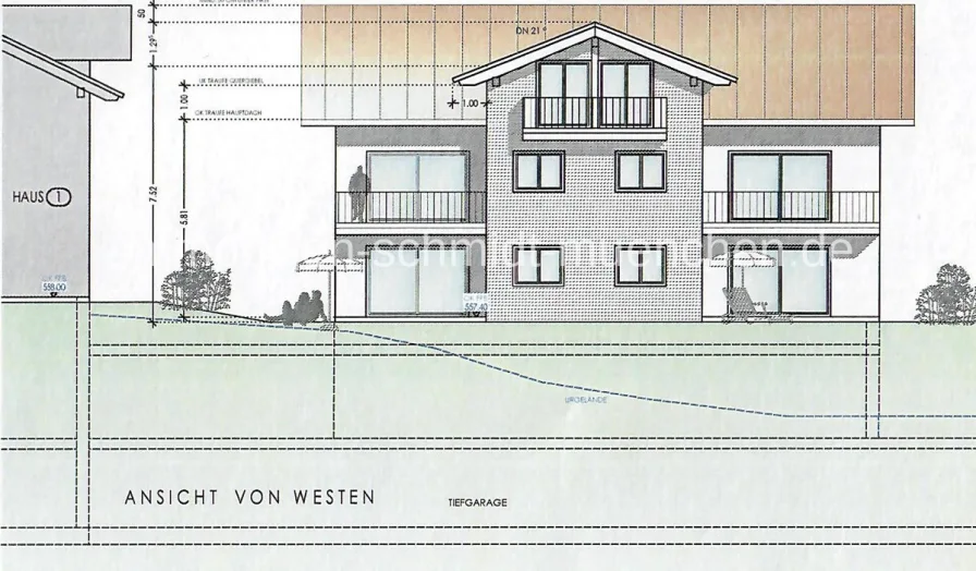 Ansicht von Westen, Haus 2