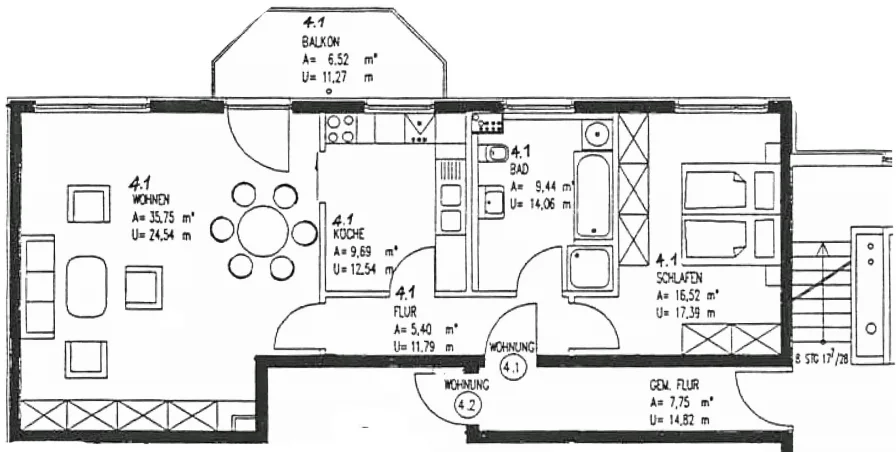 Greundriss Whg 4.1