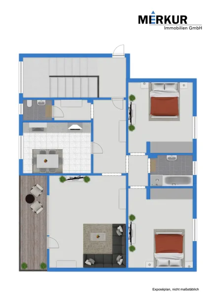 Grundriss - Wohnung kaufen in Baden-Baden - Blick ins Grüne und trotzdem zentral - Exklusiver Grundriss mit abschließbarer Garage und Keller