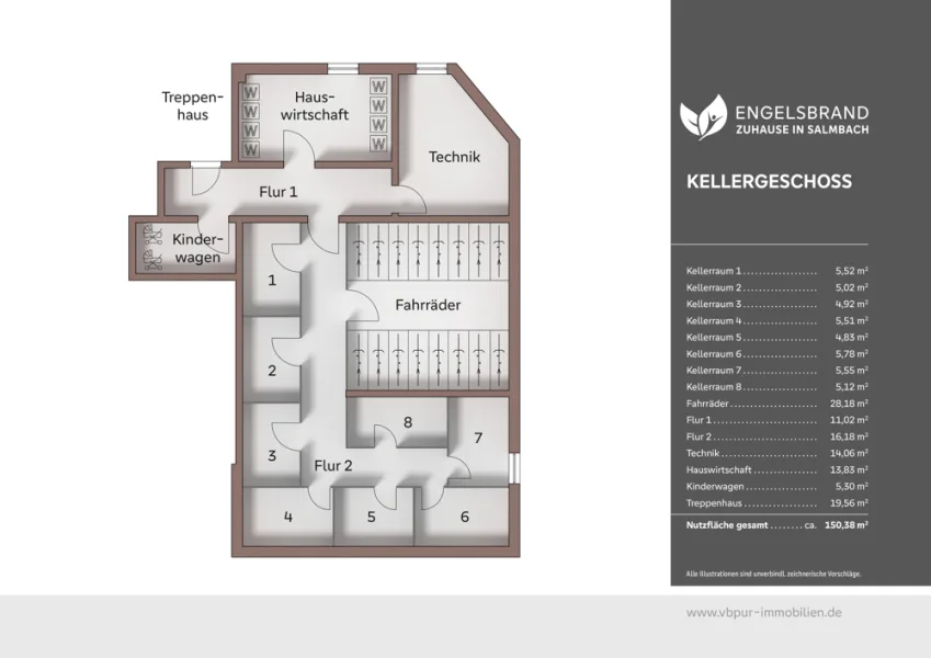 Grundriss Untergeschoss - Wohnung kaufen in Engelsbrand / Salmbach - 2 Zimmer Traumwohnung mit Terrasse und eigenem Gartenanteil