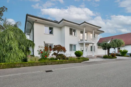 Straßenansicht - Haus kaufen in Ötigheim - Außergewöhnliche Luxusvilla mit separatem Gewerbeanteil