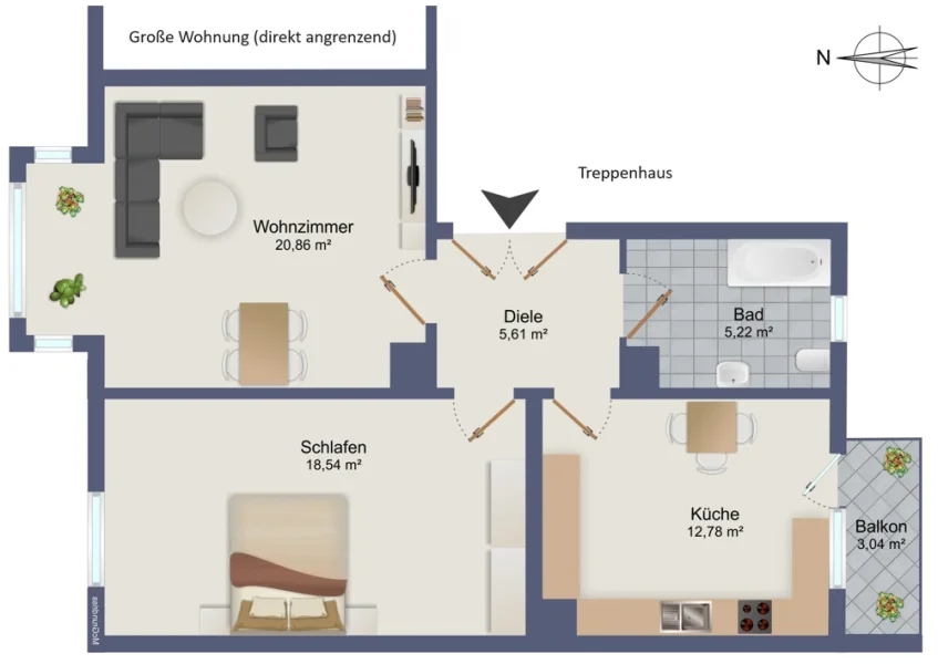 Grundriss kleine Wohnung