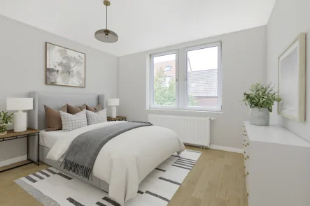  Visualisierung Schlafzimmer - Wohnung kaufen in Bruchsal / Heidelsheim - Teilsanierte 3-Zimmer-Wohnung mit Balkon und Garten – Ihr neues Zuhause mit Komfort und Stil