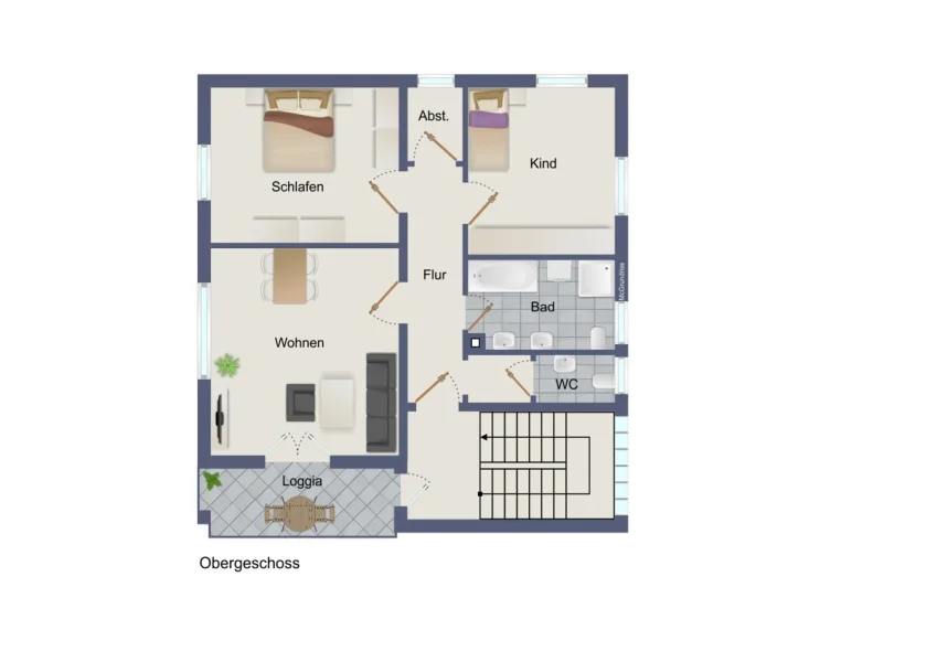 Grundriss OG visualisiert