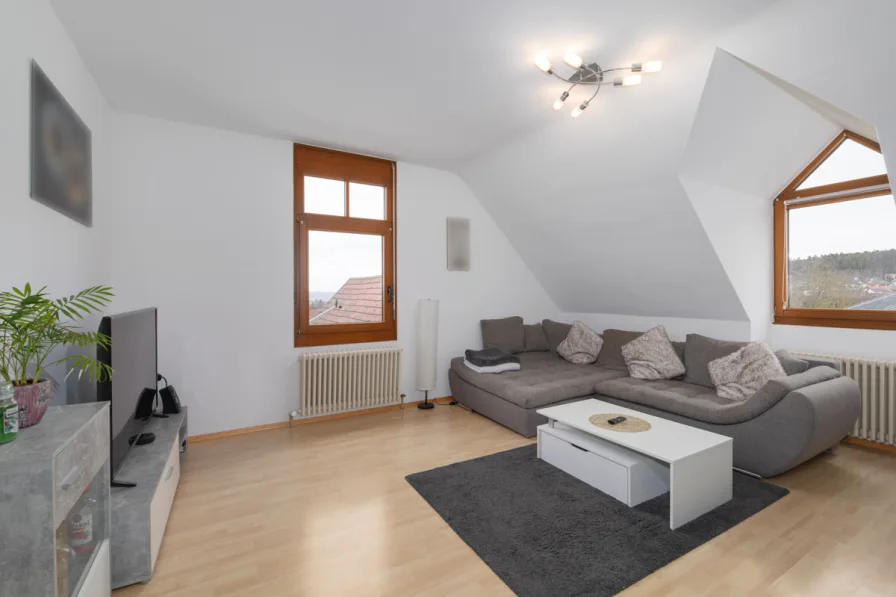 Wohnzimmer - Wohnung mieten in Neuhausen - Ihr neues Zuhause: 2-Zimmer-Wohnung mit Einbauküche & viel Stauraum!