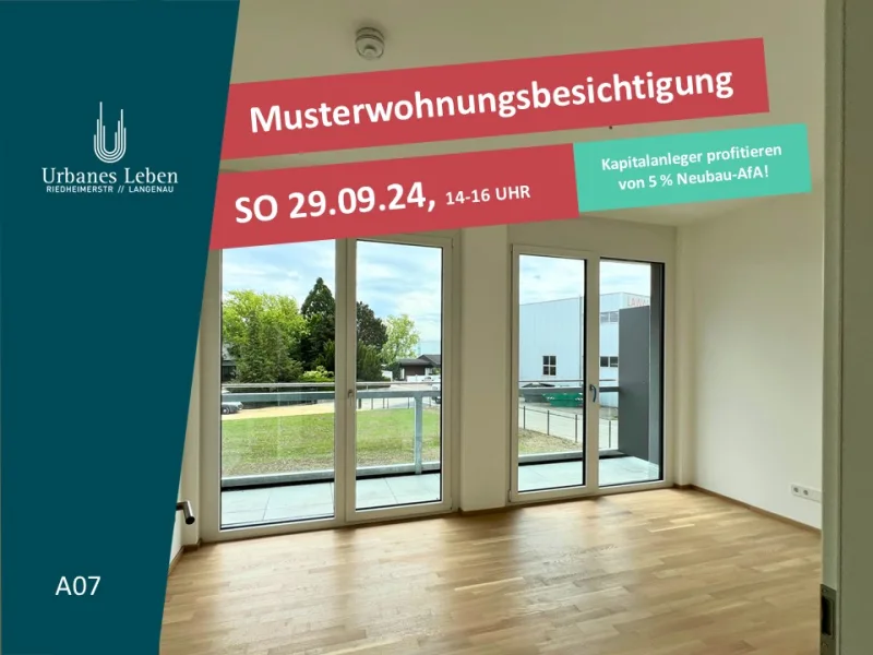 ULL_A07 - Wohnung kaufen in Langenau - SCHÖNE 2-ZIMMER WOHNUNG IM 1. OG – URBANES LEBEN LANGENAU - A07