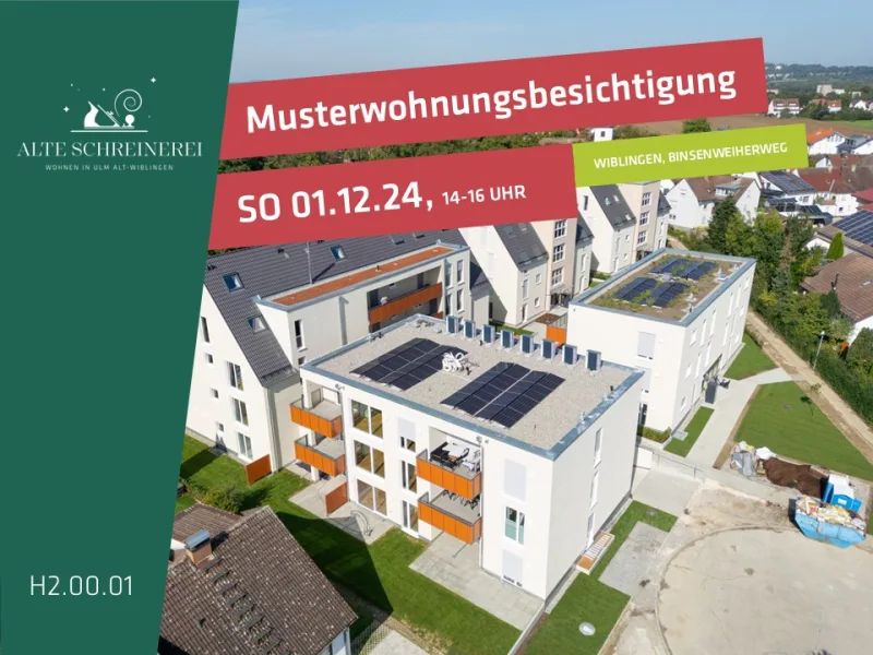 Folie1 - Wohnung kaufen in Ulm / Wiblingen - Ab sofort Bezugsfertig | 3-Zimmer Wohnung mit Terrasse und Gartenanteil | H2.00.01