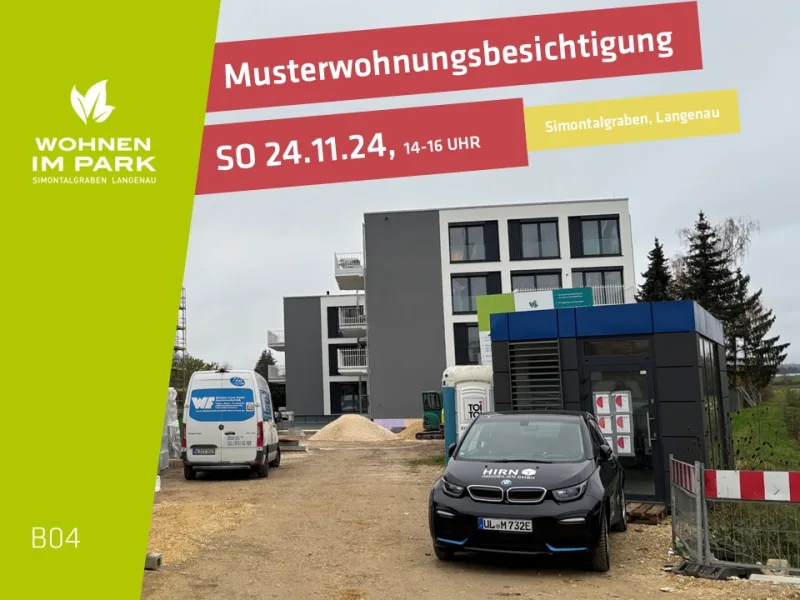 Musterwohnungsbesichtigung - Wohnung kaufen in Langenau - 3-ZIMMER ETW MIT GARTENANTEIL - "WOHNEN IM PARK" IN LANGENAU - B04