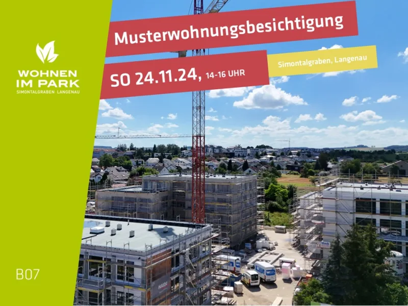 Musterwohnungsbesichtigung - Wohnung kaufen in Langenau - 2-ZIMMER ETW IM 1. OG MIT BALKON - "WOHNEN IM PARK" IN LANGENAU - B07