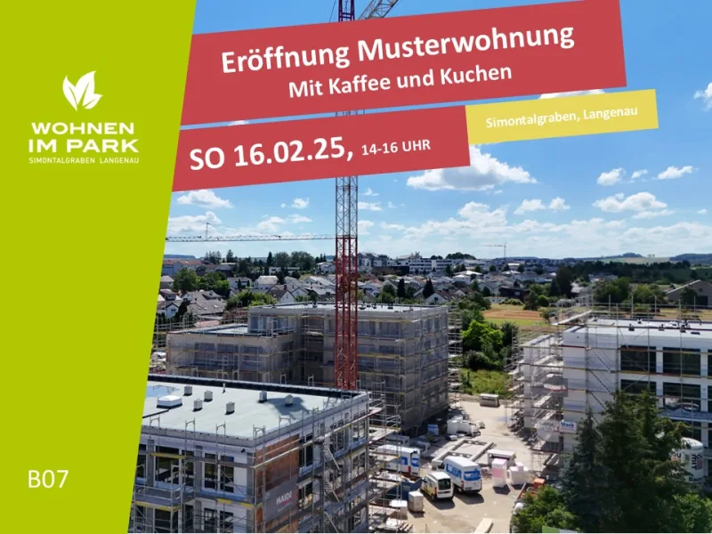 B07 - Wohnung kaufen in Langenau - 2-ZIMMER ETW IM 1. OG MIT BALKON - "WOHNEN IM PARK" IN LANGENAU - B07