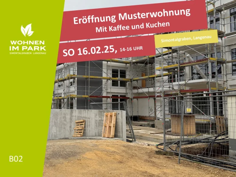 B02 - Wohnung kaufen in Langenau - 2-ZIMMER ETW MIT GARTENANTEIL - "WOHNEN IM PARK" IN LANGENAU - B02