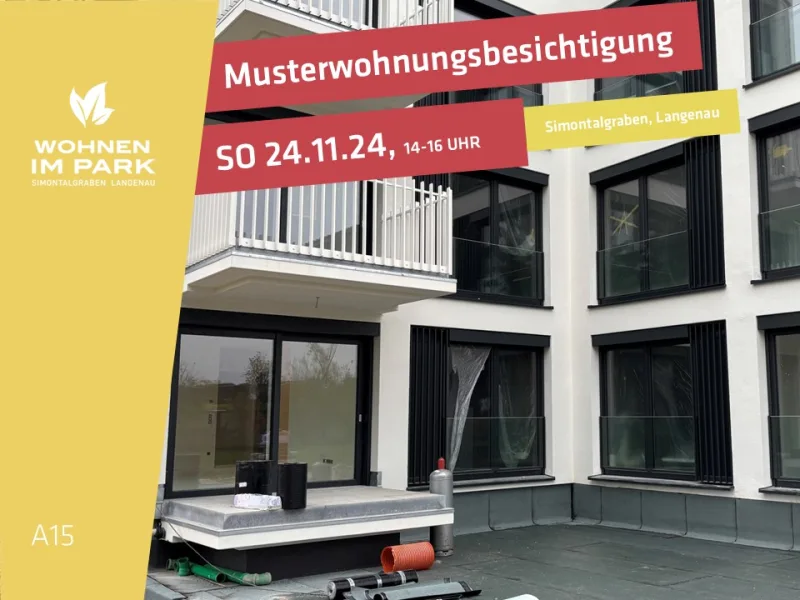 Musterwohnungsbesichtigung - Wohnung kaufen in Langenau - 3,5 ZIMMER ETW IM 2. OG - "WOHNEN IM PARK" IN LANGENAU - A15