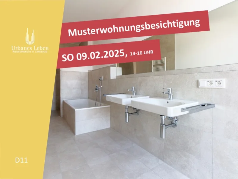 D11 - Wohnung kaufen in Langenau - SOFORT BEZUGSFERTIG - ATTRAKTIVE 3-ZIMMER NEUBAU-WOHNUNG MIT GROSSER TERRASSE IM 1. OG