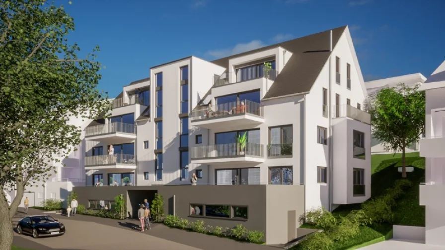 Ansicht 1 - Wohnung kaufen in Ravensburg - KFW 55 STANDARD: 2-ZI.-EG-WHG. ( HOCHPARTERRE ) IN BELIEBTER SÜDSTADTLAGE - NEUBAU