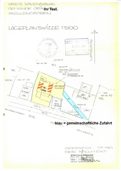 Lageplan mit Zufahrt