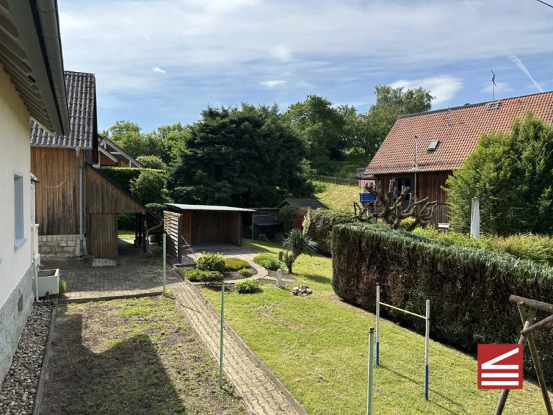 Gartenansicht von unteren Balkon