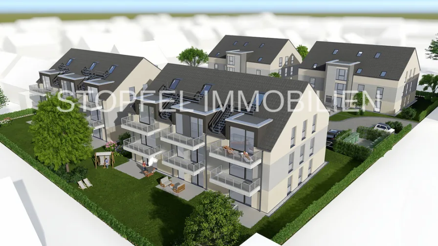 Ansicht - Wohnung mieten in Bielefeld / Milser Mühle - Wohnanlage **Grüne Mitte**Maisonette / Dachgeschoss mit grossen Balkon