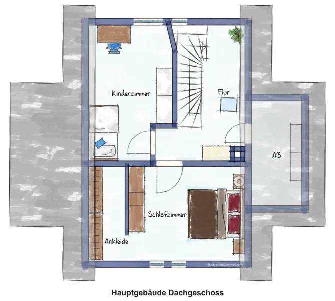 Grundriss Hauptgebäude Obergeschoss