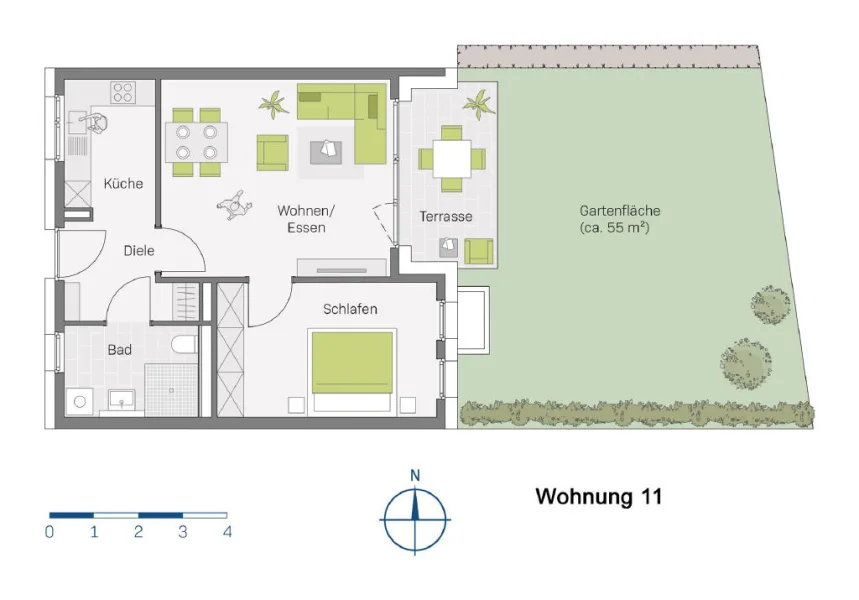 Grundriss Wohnung Nr. 11