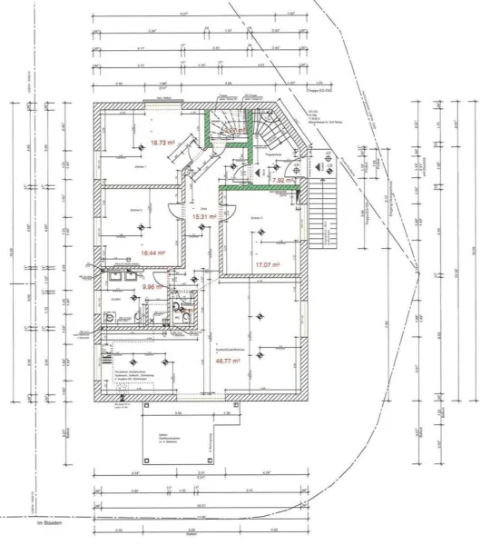 Grundriss 4-ZImmer-Mietwohnung im 1. Obergeschoss 