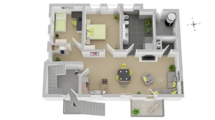 Visualisierung Grundriss (entspicht evtl. nicht ga - Wohnung kaufen in Münstertal/Schwarzwald - Wohntraum zum Erstbezug