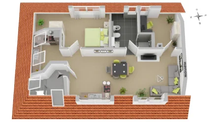 Visualisierung Grundriss (entspicht evtl. nicht ga - Wohnung kaufen in Münstertal/Schwarzwald - Ihre neue Kapitalanlage