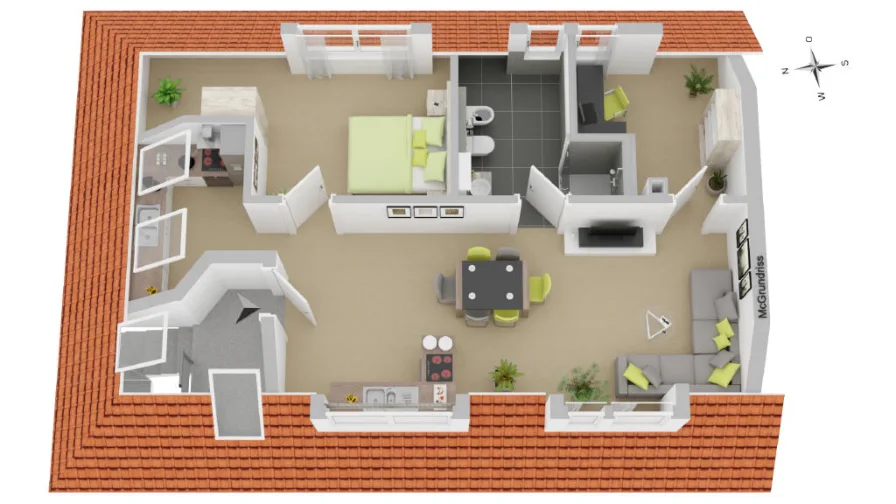 Visualisierung Grundriss (entspicht evtl. nicht ga - Wohnung kaufen in Münstertal/Schwarzwald - Ihre neue Kapitalanlage