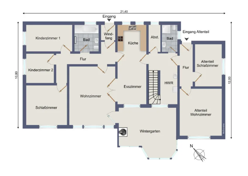 Grundriss Wohnhaus - &quot;Altenteil&quot;