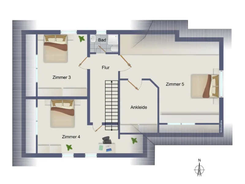 Grundriss DG / 6-Zimmer-Maisonette-Wohnung