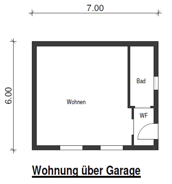 Grundriss WOhnung über Garage