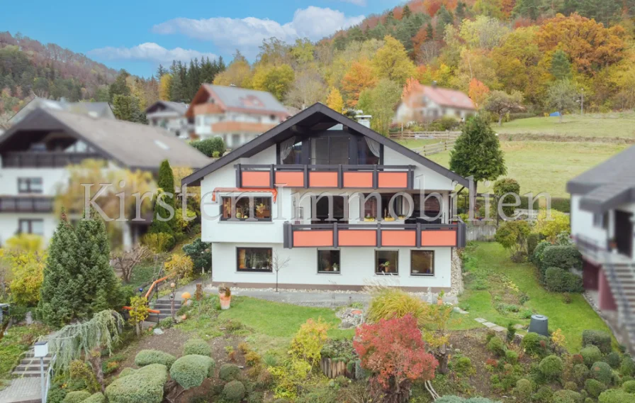 Ansicht - Haus kaufen in Burladingen-Killer - Naturnahes 260m² Mehrgenerationenhaus auf der Schwäbischen Alb, 650m² Grundstück mit Panoramablick!