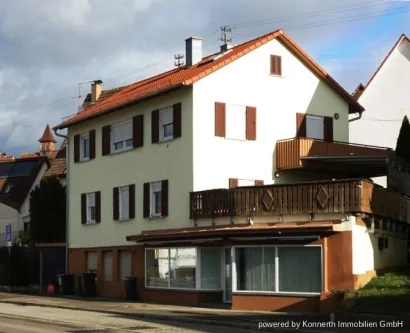 Ansicht Süd 1 - Haus kaufen in Bodelshausen - Wohn- und Geschäftshaus, 7,5% Rendite, mit Laden im Erdgeschoss u. große Dachterrasse