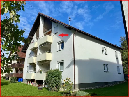 Hausansicht Rückseite - Wohnung kaufen in Kuchen - Gemütliches Zuhause mit Balkon in ruhiger Lage!   