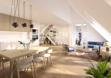 Wohnbeispiel - Wohnung kaufen in Stuttgart / Sillenbuch - Wohnen auf zwei Etagen und drei Balkonen