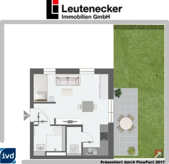 Grundriss B11 - Wohnung kaufen in Remseck - Kapitalanlage: 1-Zimmer-Neubau-Eigentumswohnung mit Garten