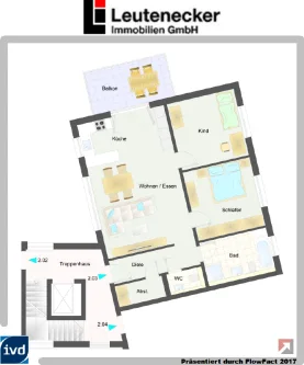 Grundriss Wohnung 203 Erdgeschoss - Wohnung kaufen in Remseck - Großzügige 3-Zimmer-Neubau-Eigentumswohnung mit Balkon