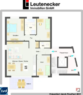 Grundriss Wohnung 2.05 Obergeschoss - Wohnung kaufen in Remseck - 4 Zimmer und ein Südostbalkon