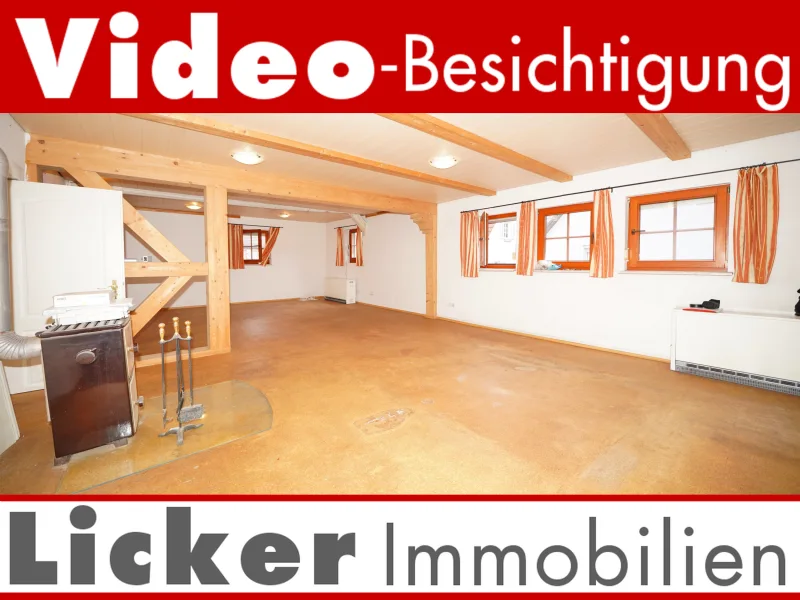 Wohn-Essbereich - Wohnung kaufen in Waiblingen - * 3-4 Zimmer + Hoffläche + Garage + Stellplätze + Bühne + Scheune + Keller.