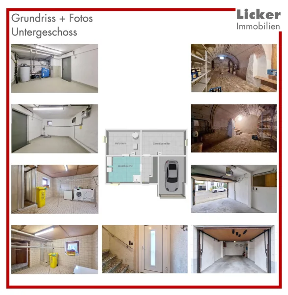 Grundriss + Fotos - Untergeschoss